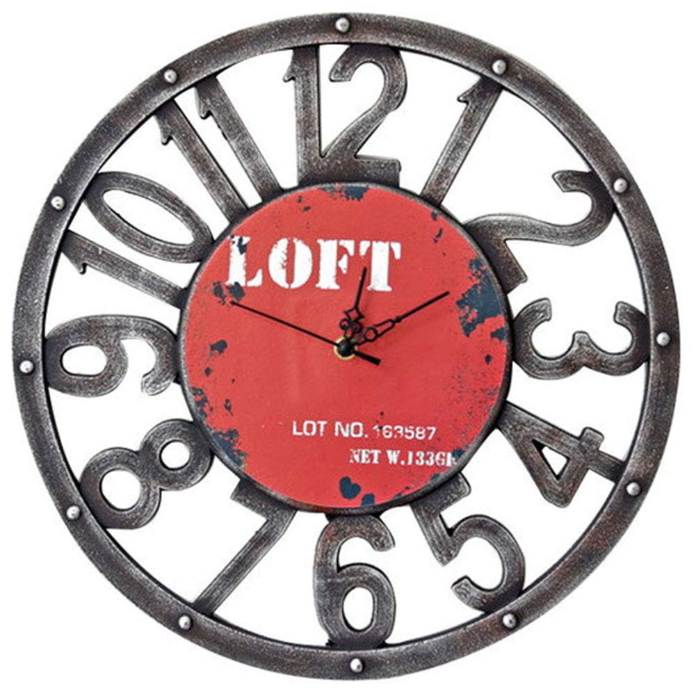 VHKJewE Arabic Numeral Silent Non Ticking Retro Style Wall Clock MDF Wood 15.7 Inch