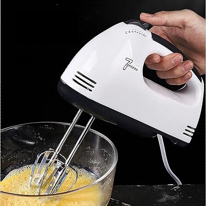 ZURU BUNCHElectric 7 Speed Hand Mixer with 4 Pieces Stainless Blender, Bitter for Cake/Cream Mix, Food Blender, Beater for Kitchen || Beater for Cake