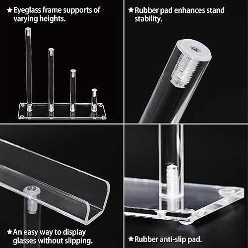 Miniatura 3 de Mooca Soporte de marco de lentes de acrílico de 4 niveles estante de lentes de sol soporte de lentes de sol de acrílico soporte de gafas de sol 3