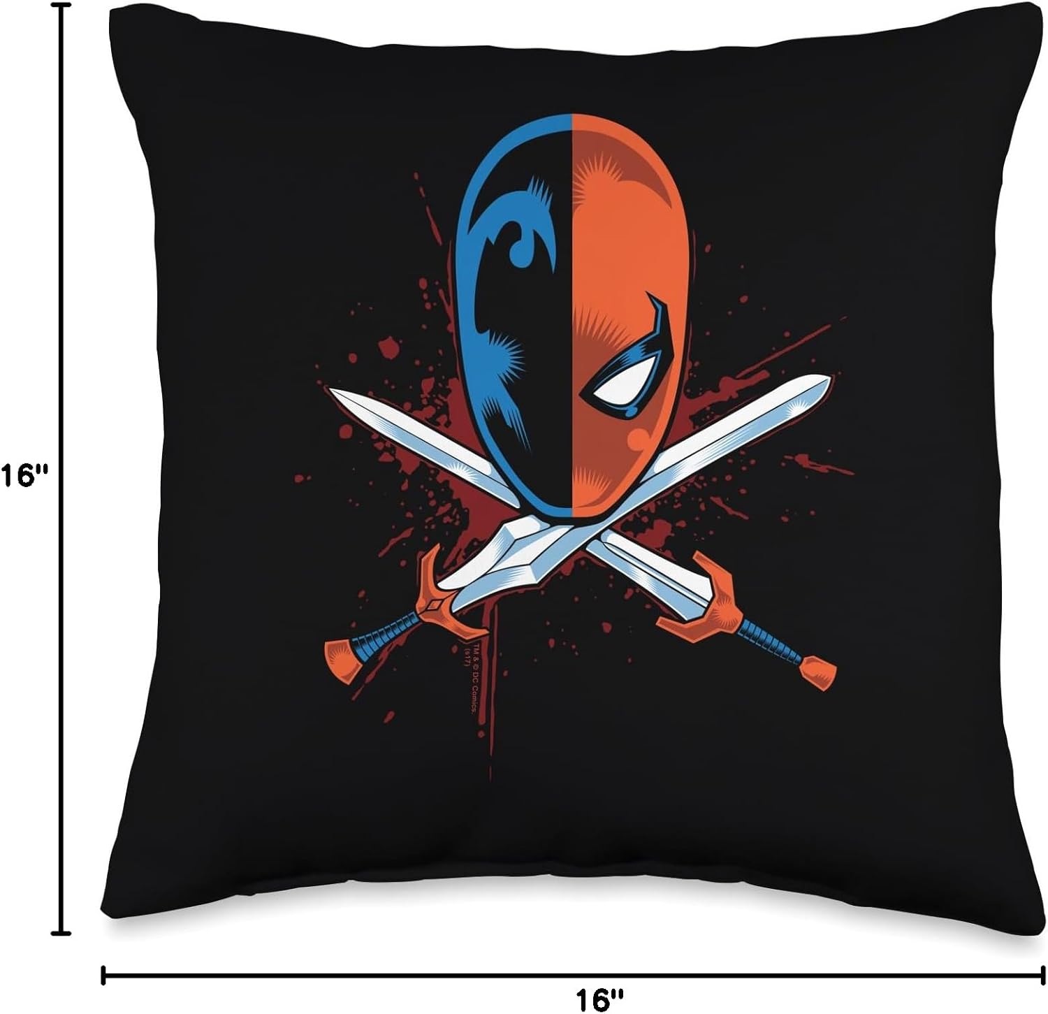 Batman Deathstroke Crossed Swords Throw Pillow