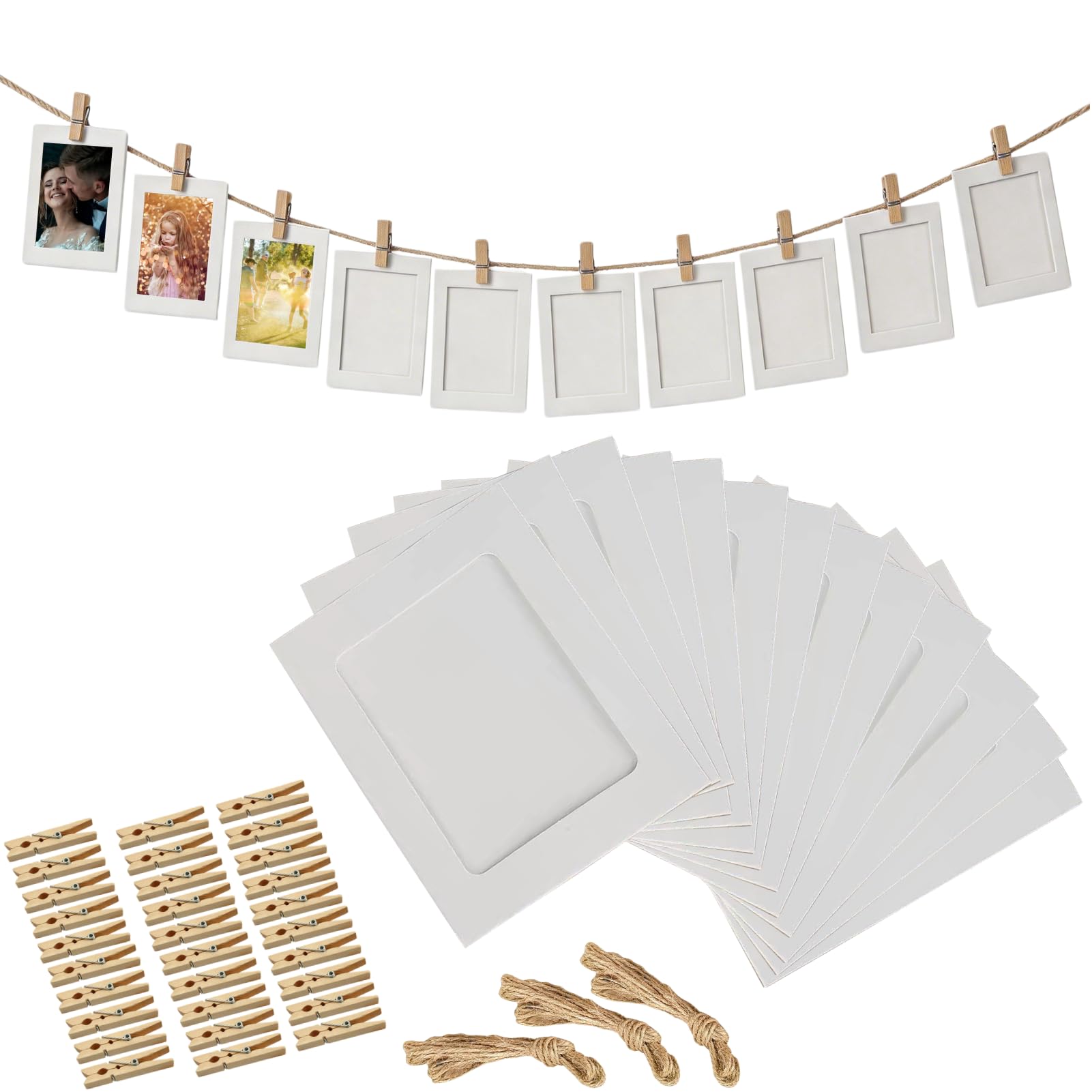 Cadre photo en carton avec ficelle pour personnaliser la décoration de votre fête