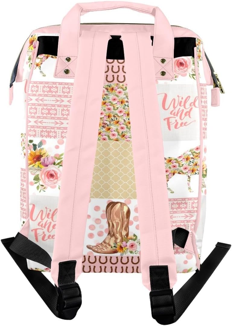 Custom Diaper Bag for Baby Customized Floral Horse Baby Bag Personalized Nursing Bags with Name Custom Name Mommy Daypack Bag Tote Bag Gifts