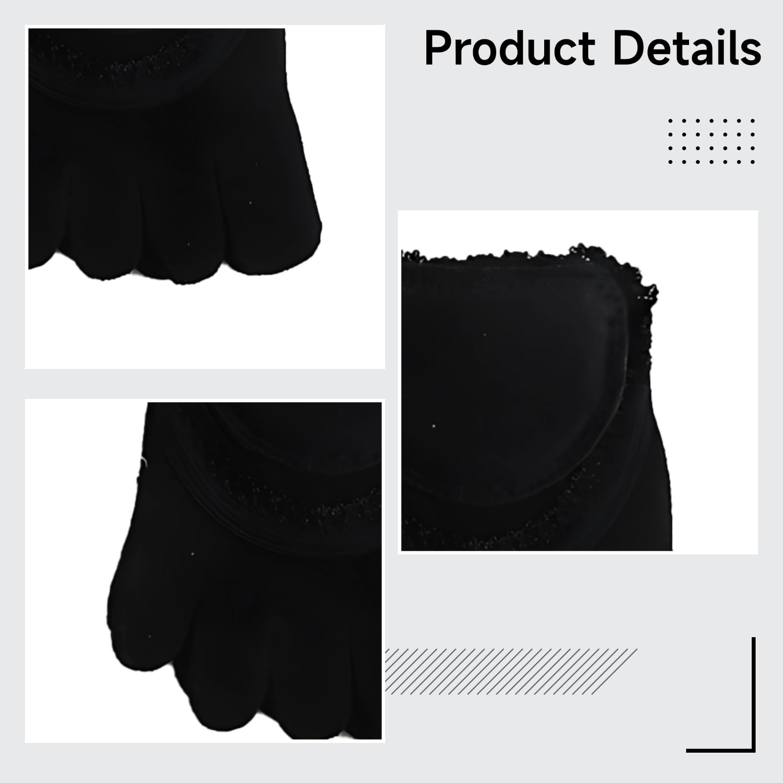 Lot de 6 paires de chaussettes d’orteils en coton pour femmes, demi-chaussettes à bout fermé et ouvert, chaussettes invisibles à cinq doigts avec bandes antiglisse, noir, nude, blanc