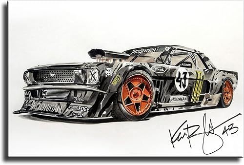 Ken Block - Póster artístico en lienzo y cuadro de arte para pared moderno póster de decoración familiar para dormitorio estética de habitación sin