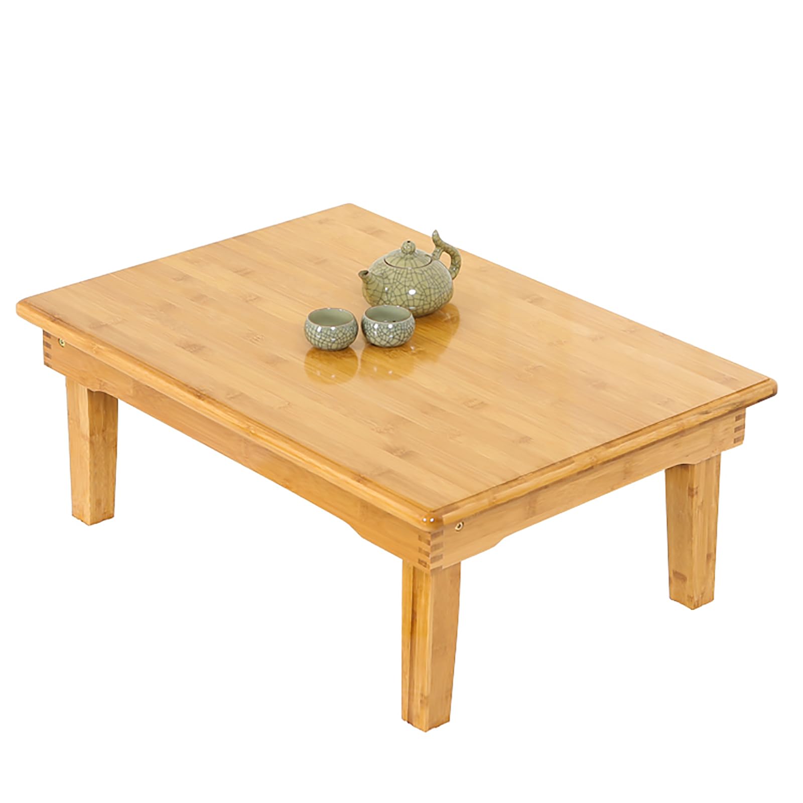JIXDILO Bamboo Japanese Dining Table,Folding Low Coffee Table for Sitting On The Floor,Foldable Kotatsu Table Meditation Table(27.5x19.7x10.6inch,