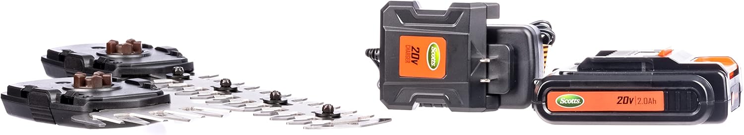 Scotts Outdoor Power Tools LSS020S 20-Volt Cordless Shrub Shear Combo, 1.5Ah Battery & Fast Charger Included