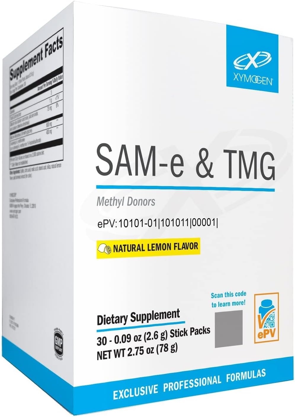 XYMOGEN SAM-e & TMG, Lemon, 30 Servings