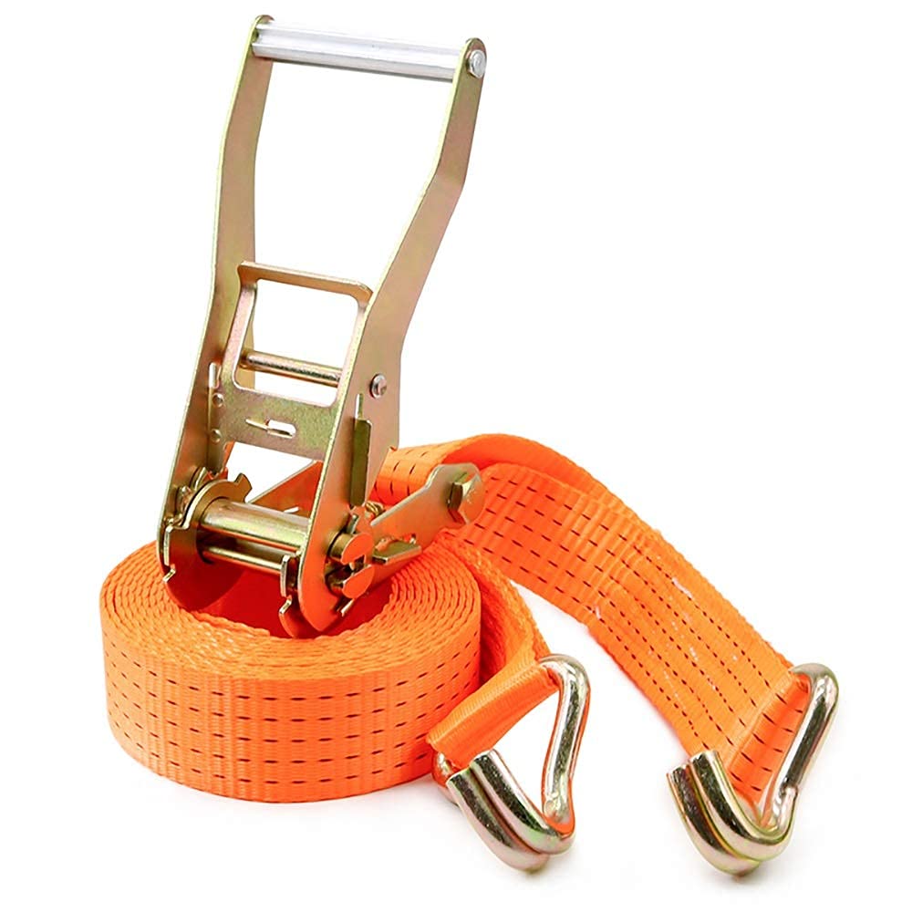Cuatro Correas de 5000 kg con trinquetes y Ganchos, un Juego de Correas de trinquete, Bolsa de Equipaje para Camiones (Color: Naranja, tamaño: 50 mm x 8 m)