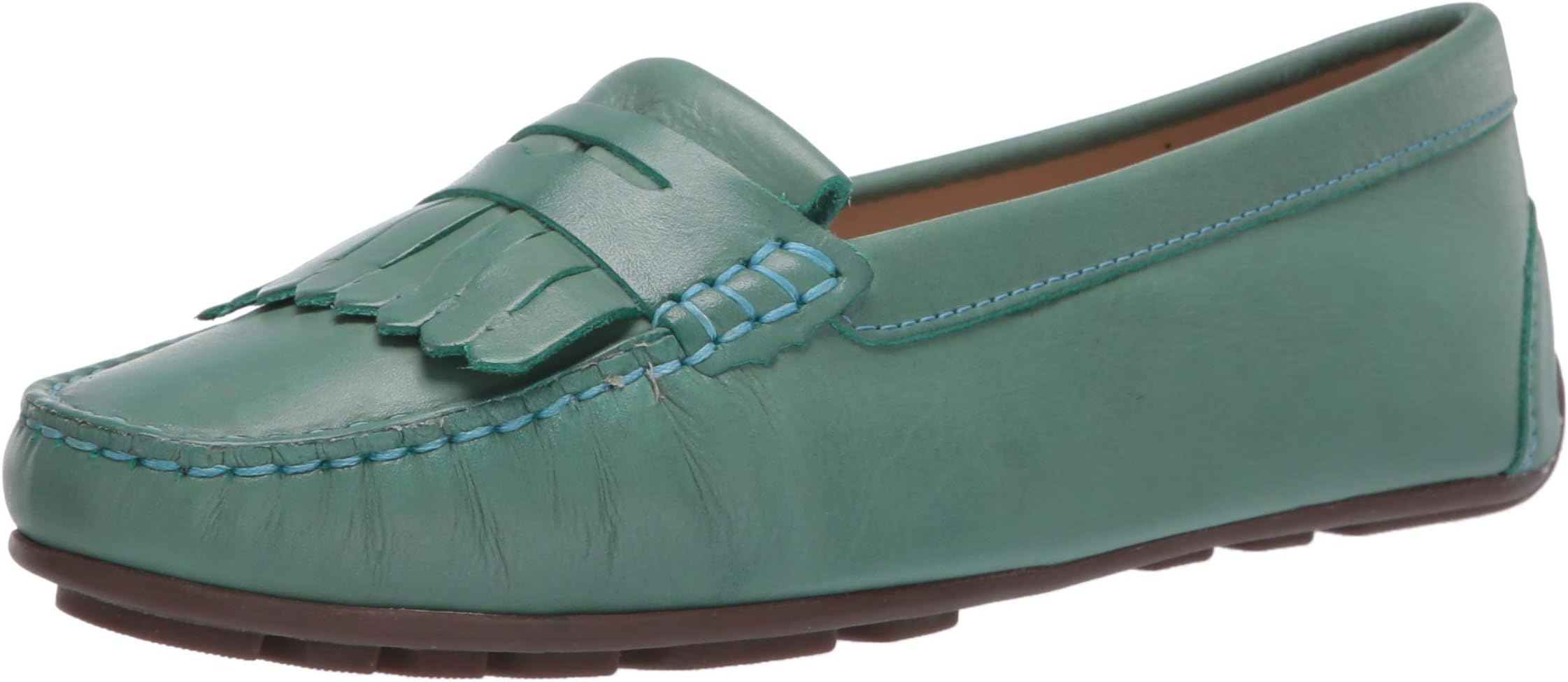 Driver Club USA Women's Leather Made in Brazil Kilt Detail Driver Moc Loafer