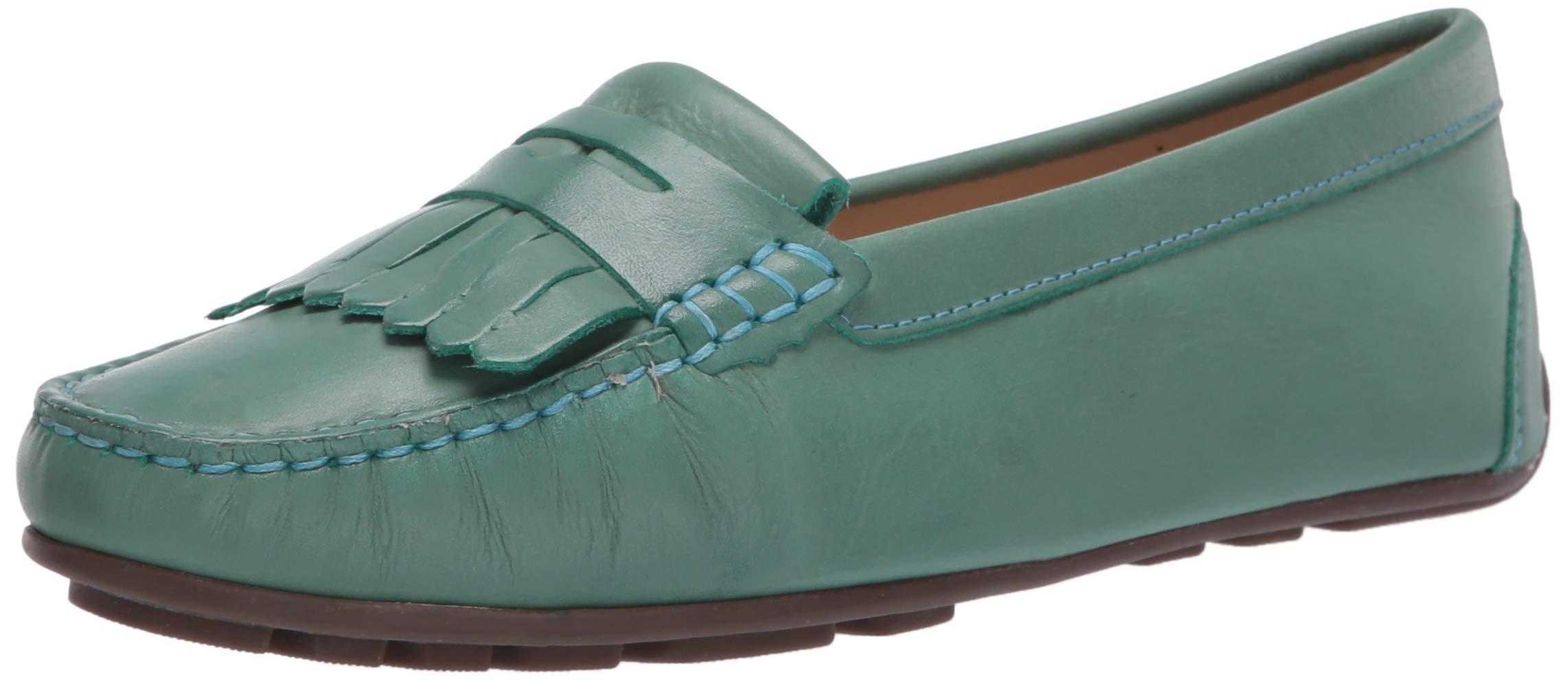 Driver Club USA Women's Leather Made in Brazil Kilt Detail Driver Moc Loafer