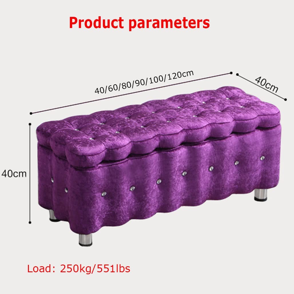 Taburete de Almacenamiento, reposapiés Rectangular con Almacenamiento, con Tapa Plegable, Estilo nórdico Sencillo, Sala de Estar, sofá, Banco, Dormitorio, pie de Cama, ta
