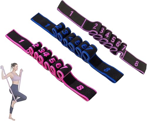 Miniatura 13 de Bandas de resistencia de fitness con asas, bandas de resistencia para entrenamiento, banda elástica ajustable para ejercicio y yoga, ejercicio de 3