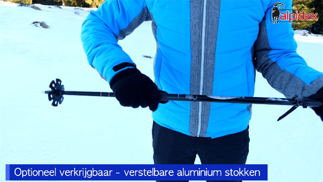 ALPIDEX Schneeschuhe 25 / 29 Inch Steighilfe Teleskopstöcke Schnellschnürsystem