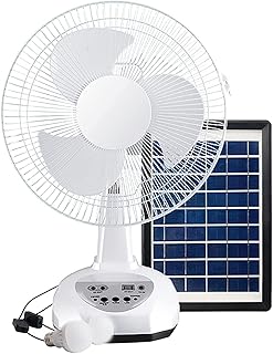 TRIDEO Versatile Solar-Powered Fan: Night Light, Music, Exhaust. I for Outdoor Travel Camping. 5200mAh Rechargeable Battery, 4 Speeds, Adjustable. 50 * 35cm