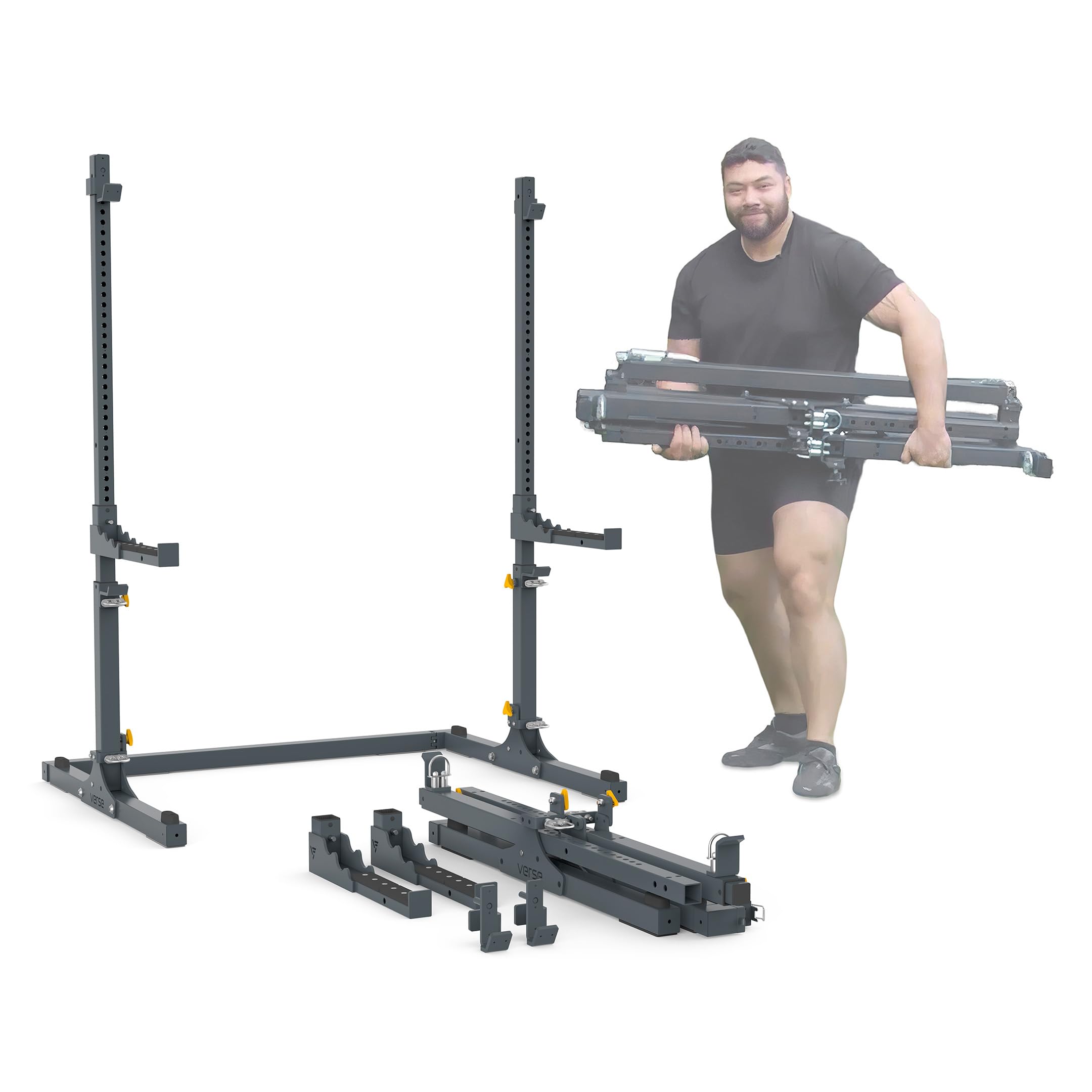 Verse Agile Rack - Portable Multipurpose Squat Rack &amp; Bench Press Barbell Rack - Heavy Duty, Holds 500-700+ lbs - 2 Min Set Up - Folds for Easy Storage - Perfect for Home Gyms &amp; Training Studios