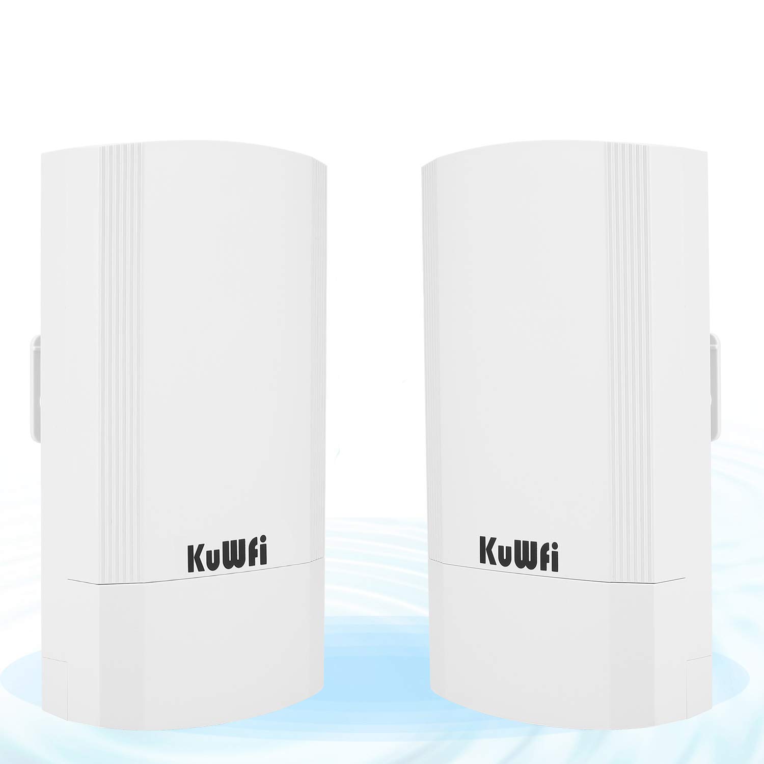 KuWFi2-Pack 450Mbps Wireless outdoor CPE Kit,Indoor&Outdoor Point-to-Point wireless Bridge/CPE Supports 2KM transmission distance solution for PTP, PTMP (Pre-program WDS)Wireless Access Point/Bridge