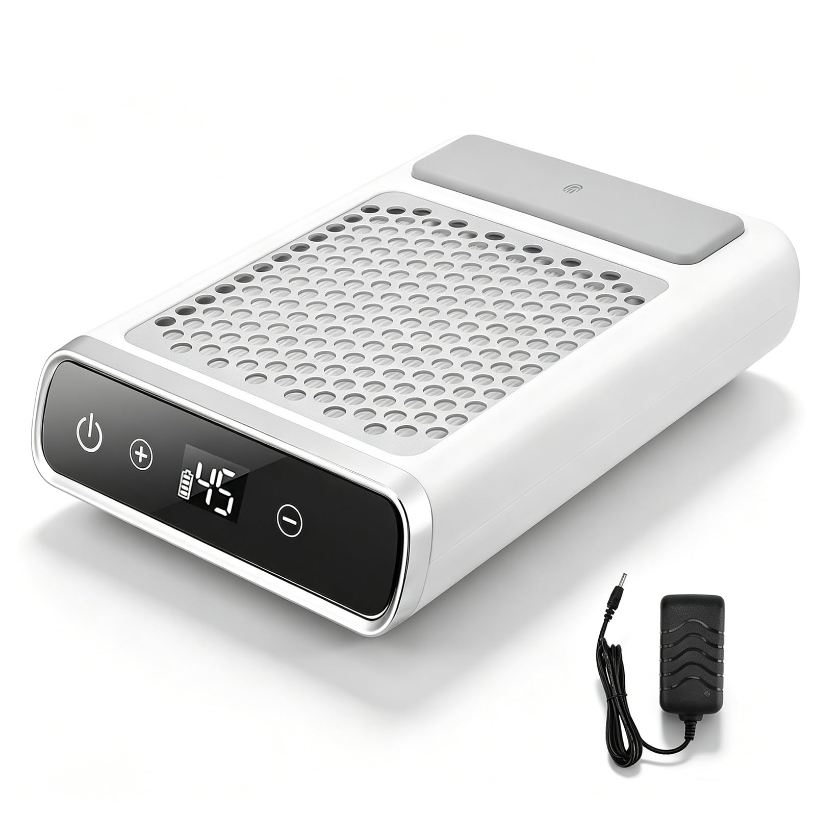 Aspirador de uñas Profesional 80W, Recargable Extractor De Polvo Para Uñas, 4500RPM Máquina Recolectora De Polvo De Uñas, Aspirador de Mesa Potente de Velocidad Ajustable para Manicura,Pulido