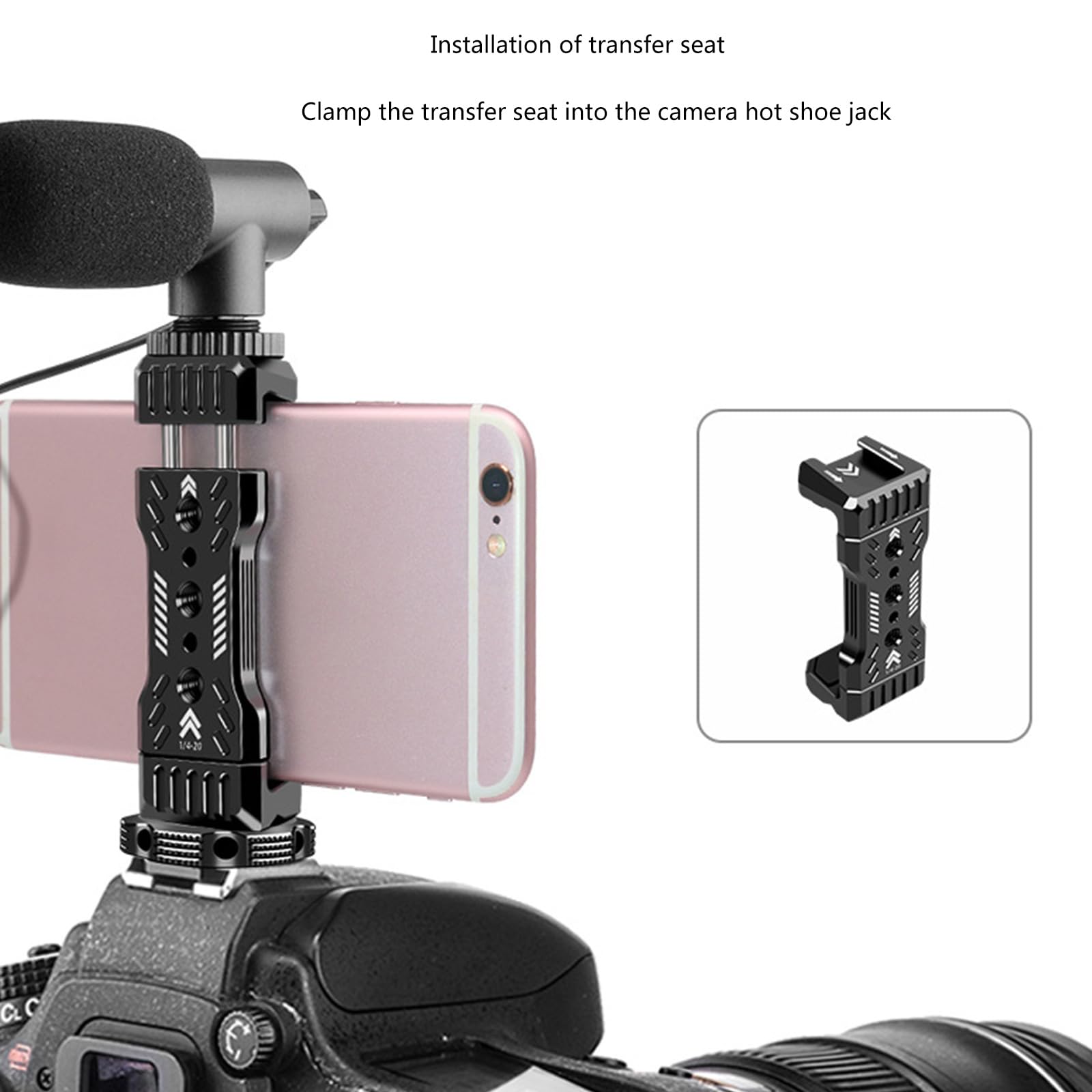 Colonna Di Estensione A Vite 1/4" Con Doppio Dado E Slitta Fredda – Staffa Per Fotografia E Video