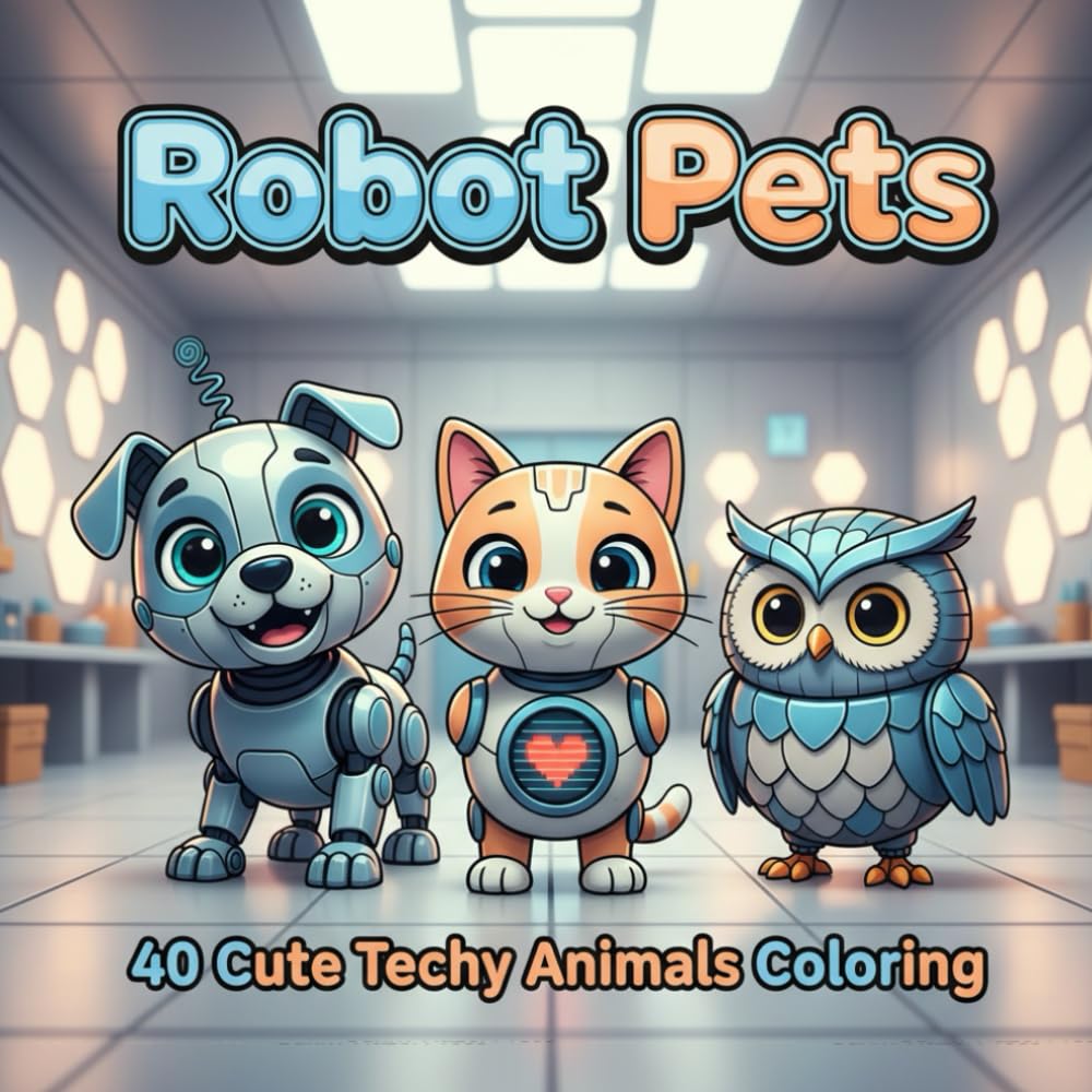 Robot Pets: 40 Cute Techy Animals Coloring