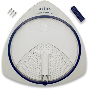 ARTOZ Circle Cutter with 3 Spare Blades Paper Photos Cardboard Cutting Tool for Cutting Circles and All Crafts 2.4-15 cm