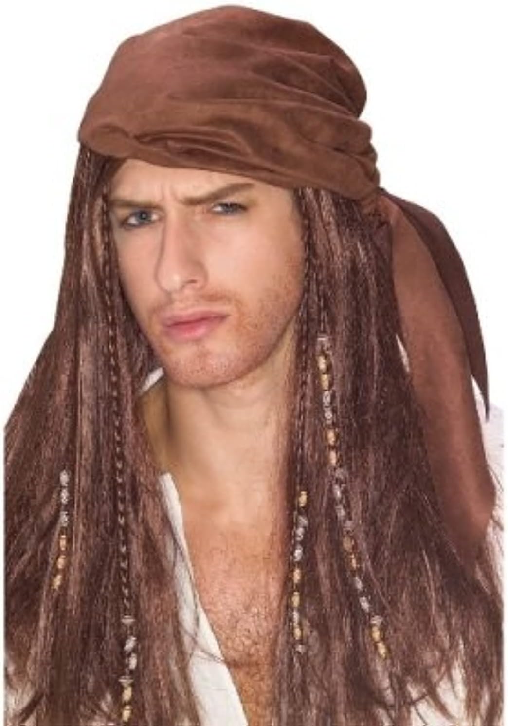 Brown Caribbean Pirate Wig - Image 8