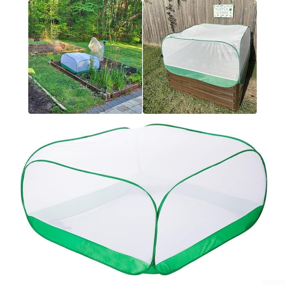 Wielofunkcyjna osłona z siatki roślinnej, drobna siatka do ochrony ogrodu, skuteczna ochrona przed warunkami atmosferycznymi i szkodnikami, rozmiar 1,2 m x 1,2 m x 60 cm