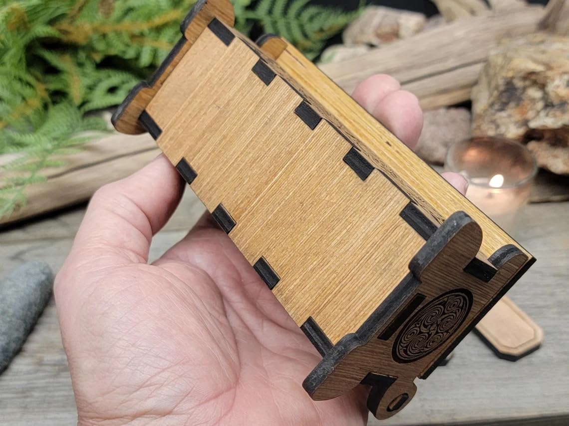 Oak Viking Rune Set in a Specialty Wooden Box for Divination, Scandinavian Norse