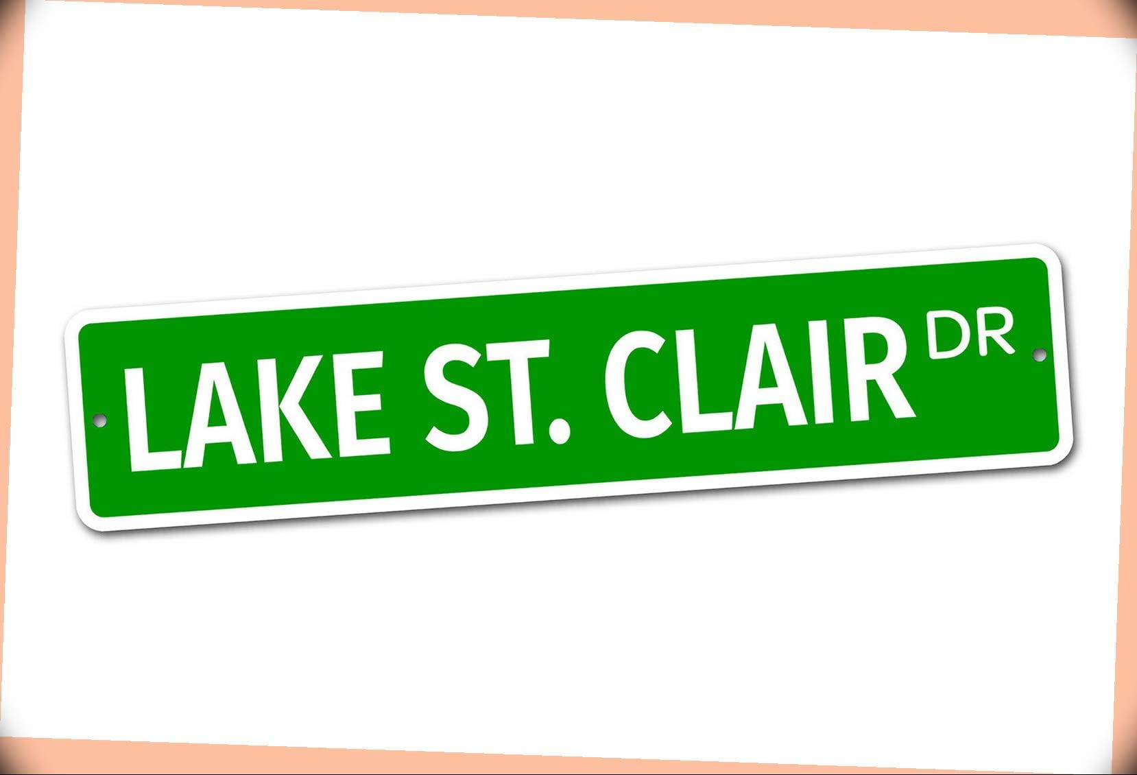 NewSSign Lake St Clair 4" x 18" inch UV Inks Aluminum Printed (.040) Novelty Street Vintage Sign Retro Decor #HMG-4733PI Warranity by PrMch