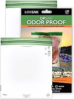 LOKSAK OPSAK Odorproof Waterproof Dry Bags 2-Pack (9x10 Inch) - Smell Proof Resealable Bags for Camping, Hiking, Bear Proof Food Storage