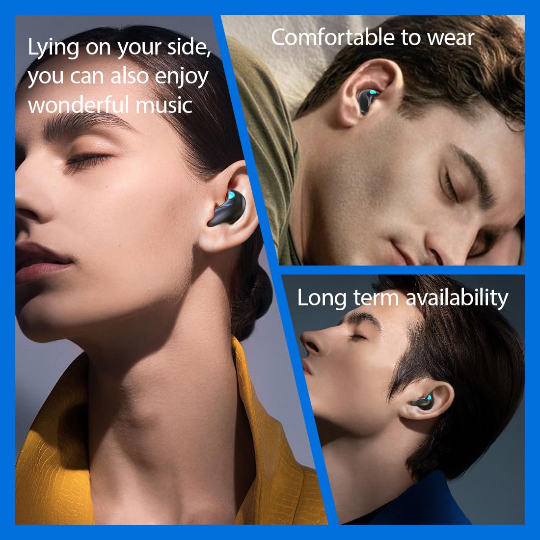 Cuffie Bluetooth,Cuffie per Dormire Senza Fili Invisibili,Impermeabili Ipx5,Bluetooth 5.3 Touch Control,Cuffie con Cancellazione del Rumore,for Side Sleepers,Usura Insensata