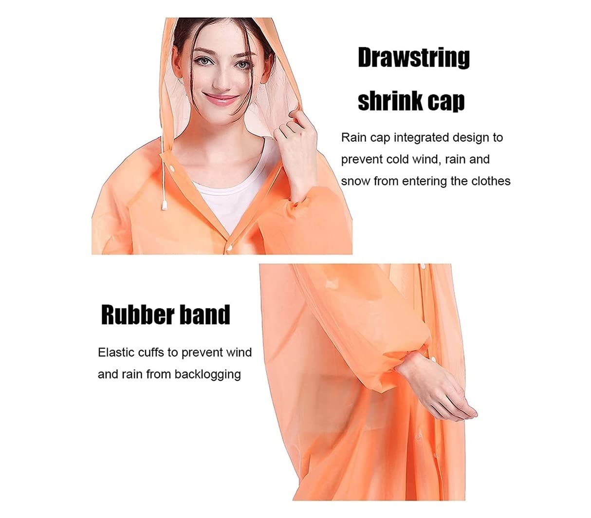 Chubasquero Chubasquero Largo Desechable De 5 Uds, Chubasquero con Capucha EVA, Ponchos De Lluvia Unisex Portátiles Ponchos De Lluvia Impermeables