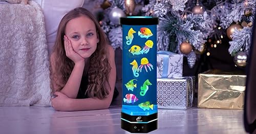 Miniatura 8 de Lightahead Paquete de 2 acuarios que incluyen tubo de pez de burbujas LED de fantasía extra grande de 4 pies para acuario falso y lámpara de pez de