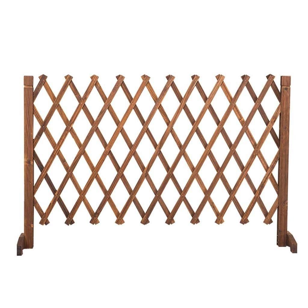 Grid Decoration Teleskop-Leitplanke – Garten-Holzzaun, Multifunktionaler Zaun Zum Aufhängen Von Dekorationen, 0,9 cm Dicker Holzstreifen, Pflanzen-Kletterrebe, Braun (Size : H120*L180)