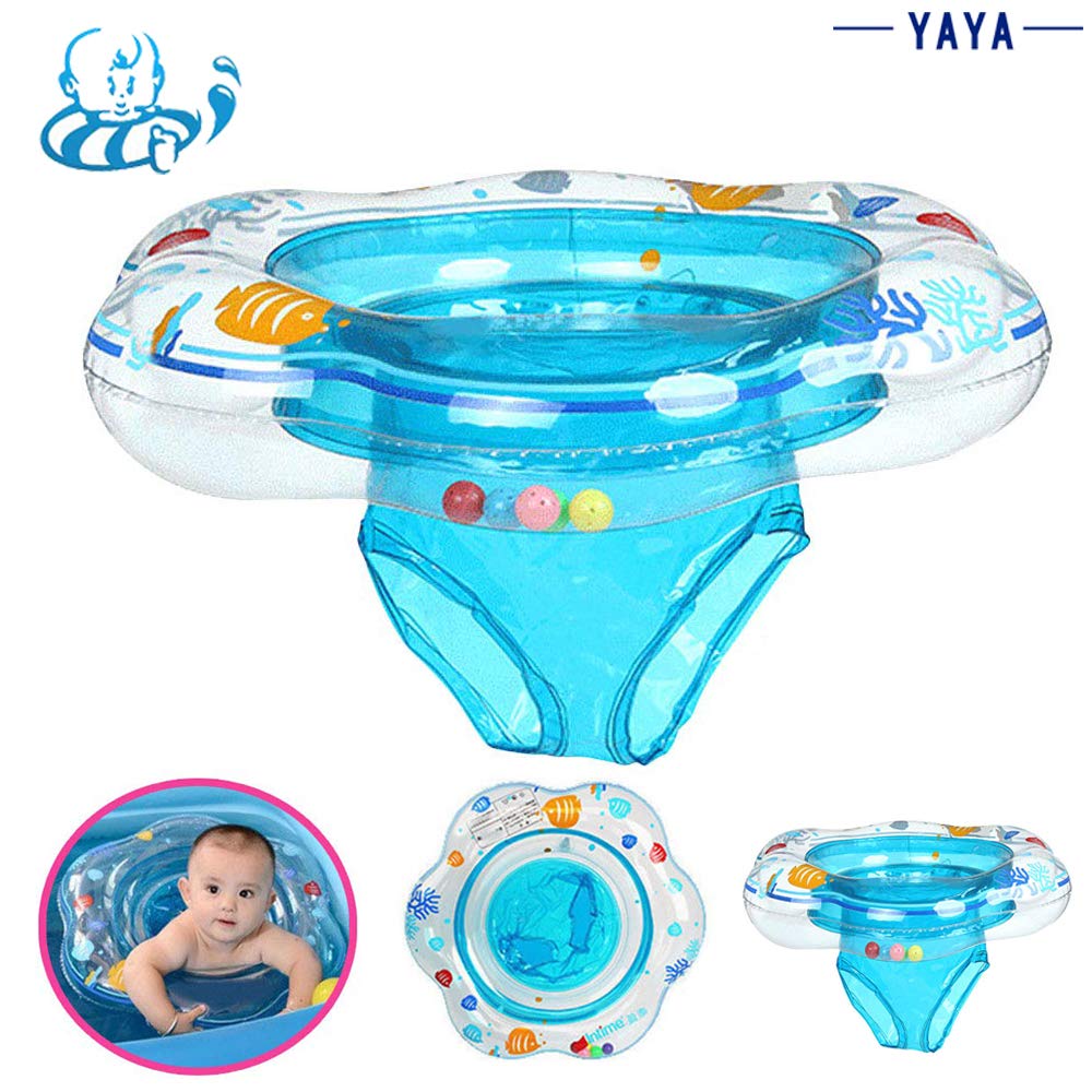 Baby Swimming Ring Float with Seat, Infant Swimming Ring with Skin Care PVC Safety Aid Float Seat Ring for Toddler Swimming Aid Training (1pcs, Blue)