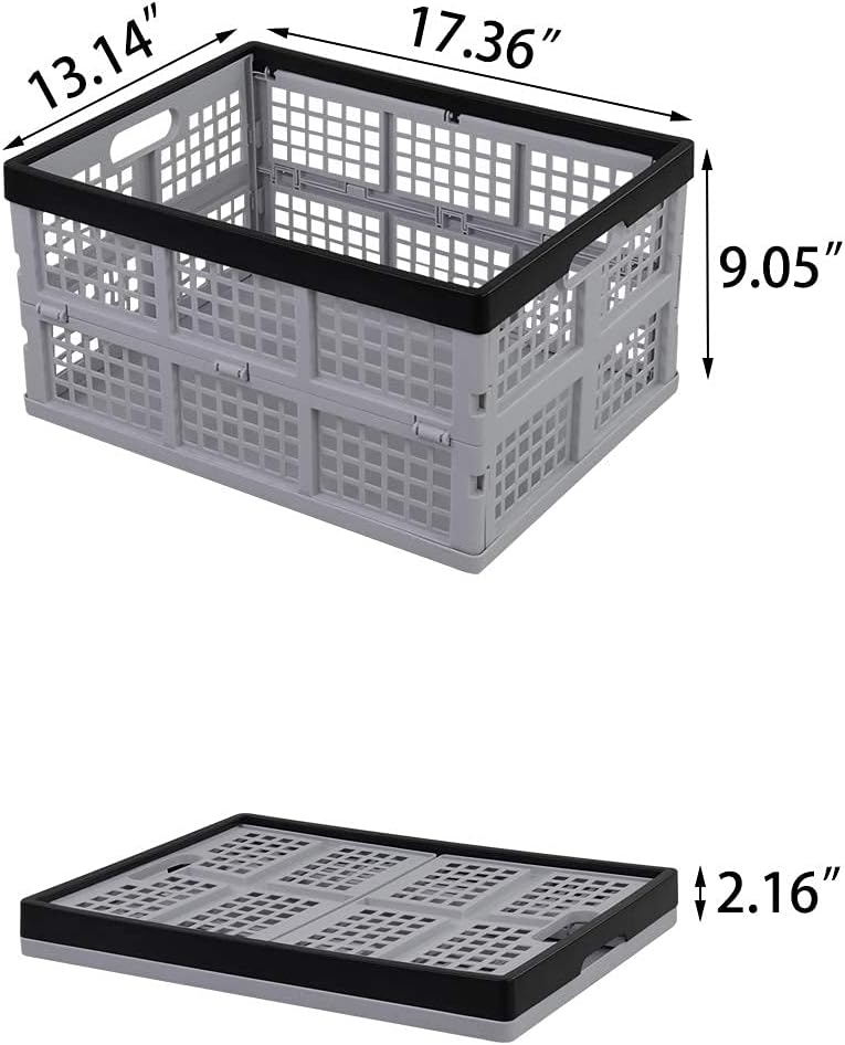 Ucake 34 L Foldable Plastic Collapsible Crate, Stackable Storage Crate, 3 Packs : Everything Else