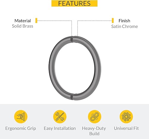 Miniatura 10 de BRIXWELL HC-6BTB-ACP - Manija de puerta de ducha de estilo circular de centro a centro de 6 pulgadas, montaje trasero con cobre antiguo