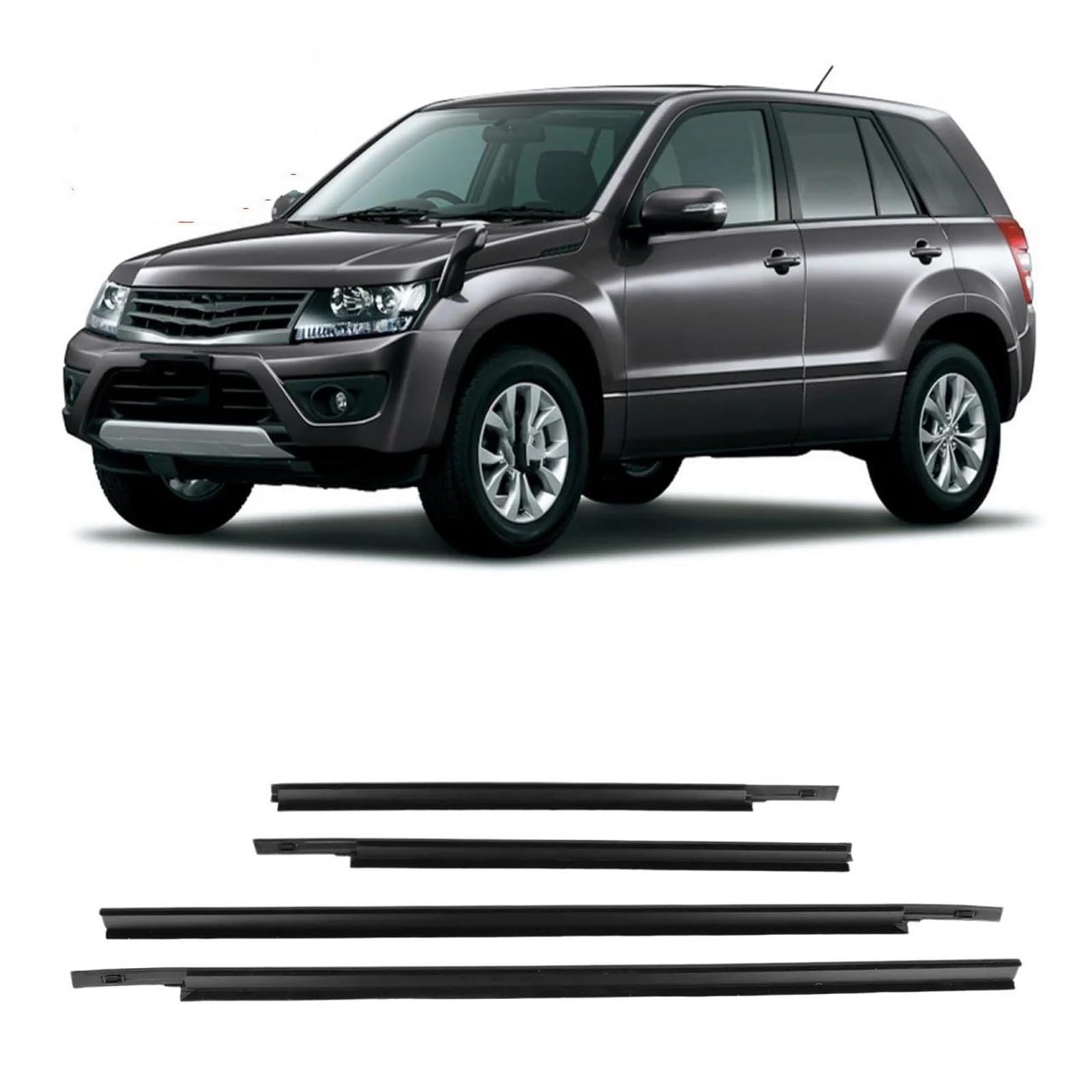 Listwy uszczelniające do Suzuki Escudo, Grand i Vitara, zestaw 4-częściowy, czarne listwy ochronne zderzaka