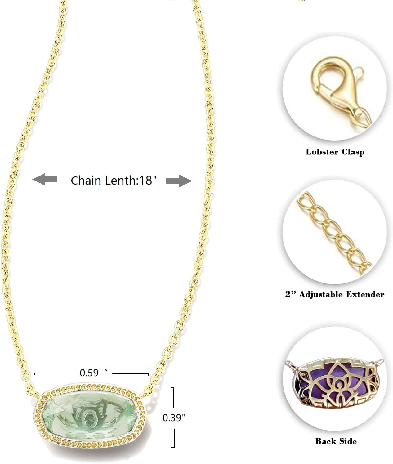 Pendant Necklace For Women,14K Gold Plated,Fashion Jewelry，Minimalist Style,Everyday Wear,Present For Someone,Non Tarnish - Image 2