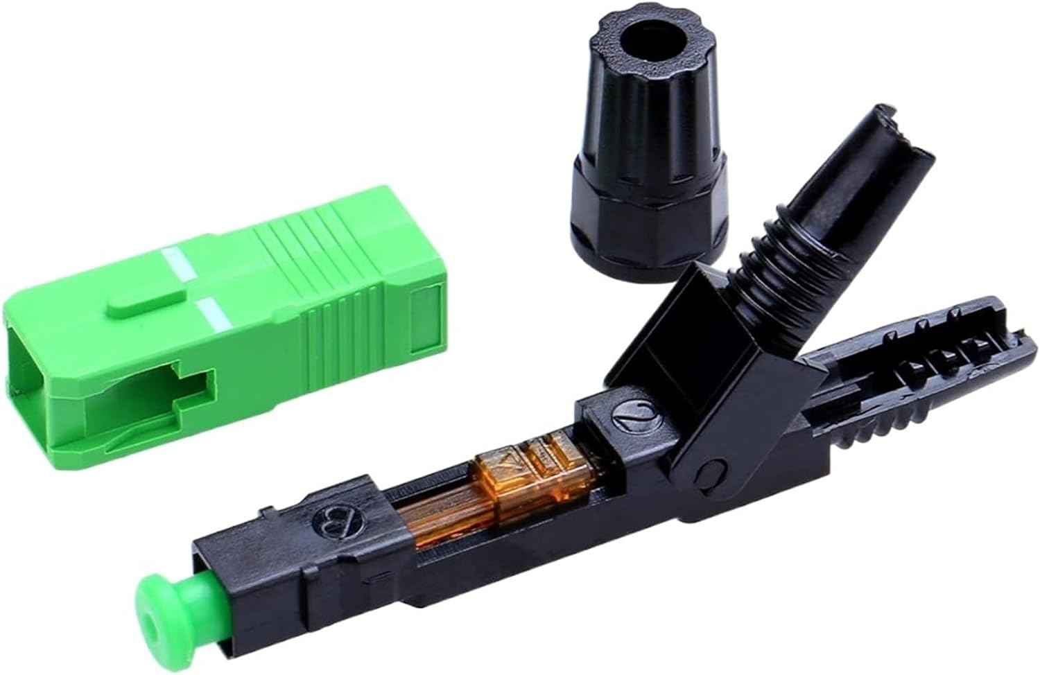 SC UPC/APC Fiber Optic Quick Connector, FTTH Single Mode Fast Field Assembly Reusable Optical Cold Connection Adapter(SC UPC 100 Pcs)