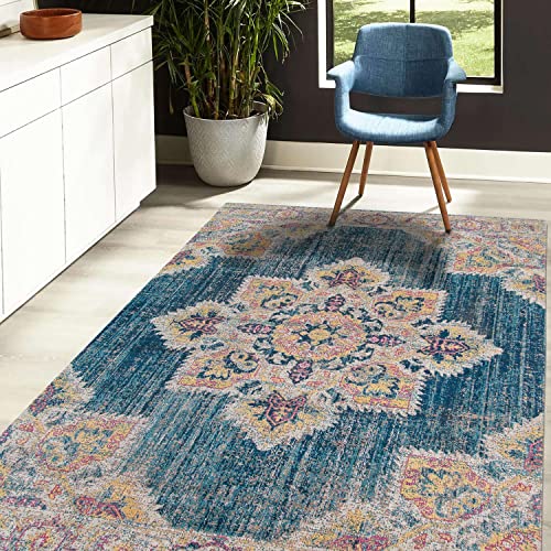 Amer Rugs Area Rug - Room Rug For Farmhouse, Living Room, Bedroom, Kitchen & Home Decor - Luxury Polyester & Polypropylene Power Loom Carpet - Boho, Persian, Oriental, Classic, Vintage & Industrial #TOP1