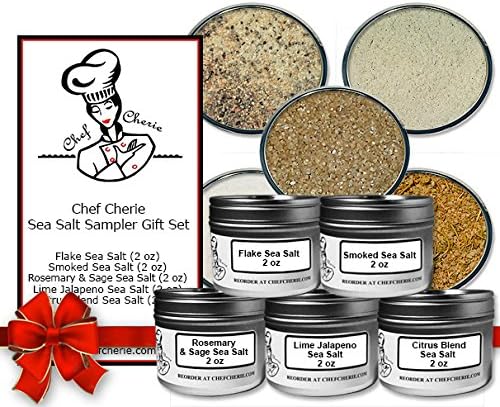 Chef Cherie's Sea Salt Sampler Gift Set - Contains 5 x 2 oz. Jars