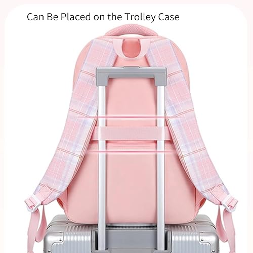 Miniatura 8 de Mochila Kawaii con 23 piezas de accesorios de anime de dibujos animados antirrobo estética de viaje nuevo semestre bolsa de regalos, Rosado,