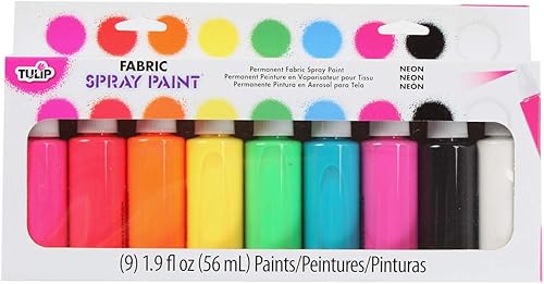 Tulip Juego de aerosol de tela 29849 SOP Multi Neon Party Pack, 1.9 fl oz (paquete de 9), como se detalla