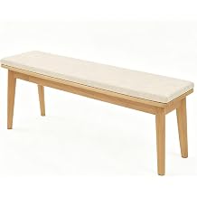 Bench Seat Cushion 15.815.82.0 InchCream White High Density Foam Dining Pad with Non-Slip Bottom, Ideal for Dining Room, Kitchen, Entryway, Bedroom & Outdoor Patio Furniture Bench
