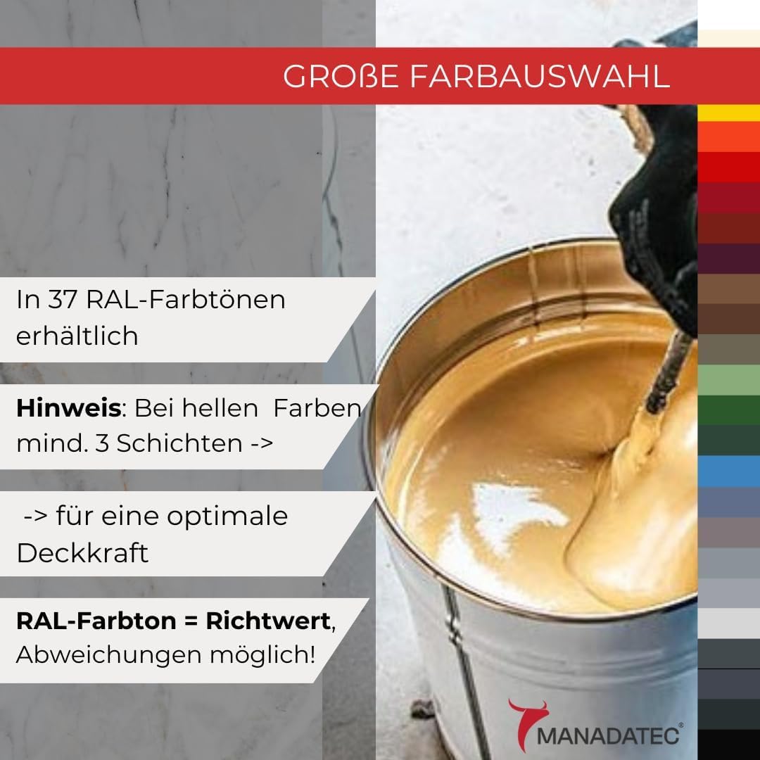 2K Epoxidharz Bodenbeschichtung Set - bis 50 m² - Garage Keller Werkstatt - RAL 8004 Kupferbraun - Abriebfest, lösemittelfrei, geruchsneutral I Garagenbodenbeschichtung B471