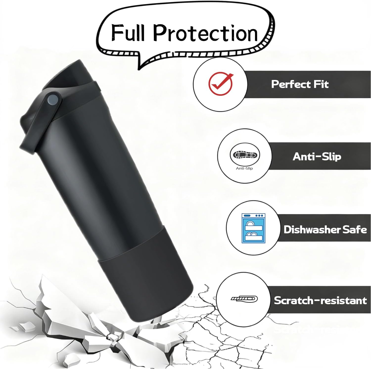 Protective Silicone Boots for Owala 30oz & 40oz FreeSip Sway Bottles & Tumblers, Anti-Slip Protective Sleeve for Owala Water Bottle - Image 3