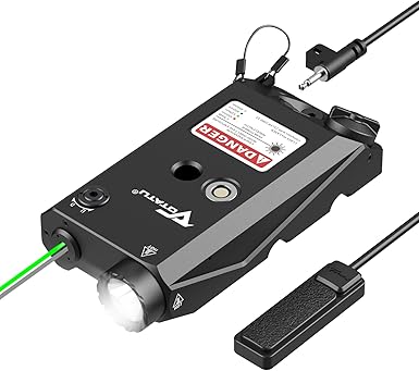 VOTATU V840 Laser Light Combo, Green/IR Laser 1500LM Flashlight for Rifle AR, Dual-Laser from One Output, Laser Flashlight Combo with Pressure Switch, Compatible with M-LOK Picatinny Rail