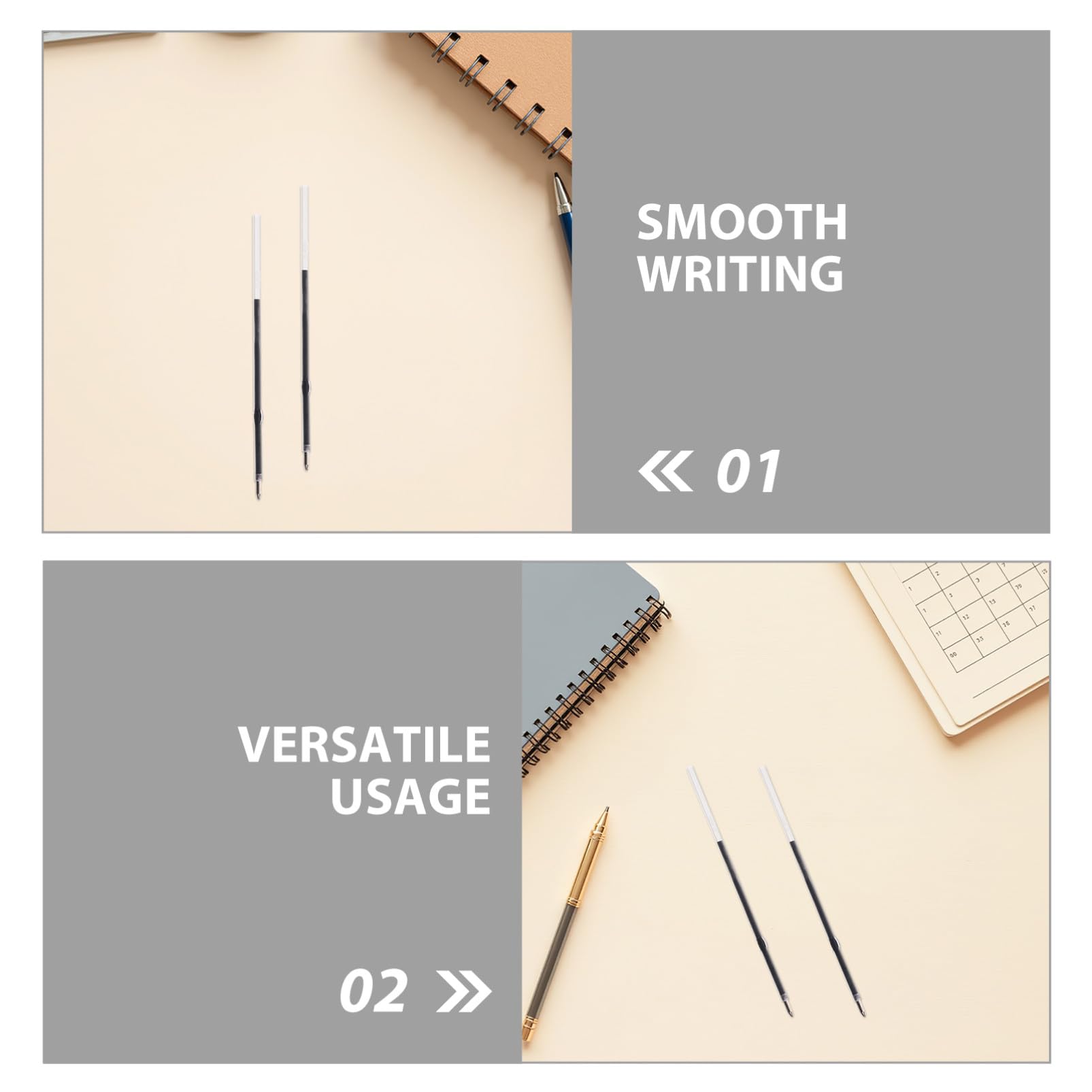 Homoyoyo 500pièces Stylo Bille Recharges Noires Mine pour Stylos à Bille Recharges de Remplacement pour École et Bureau