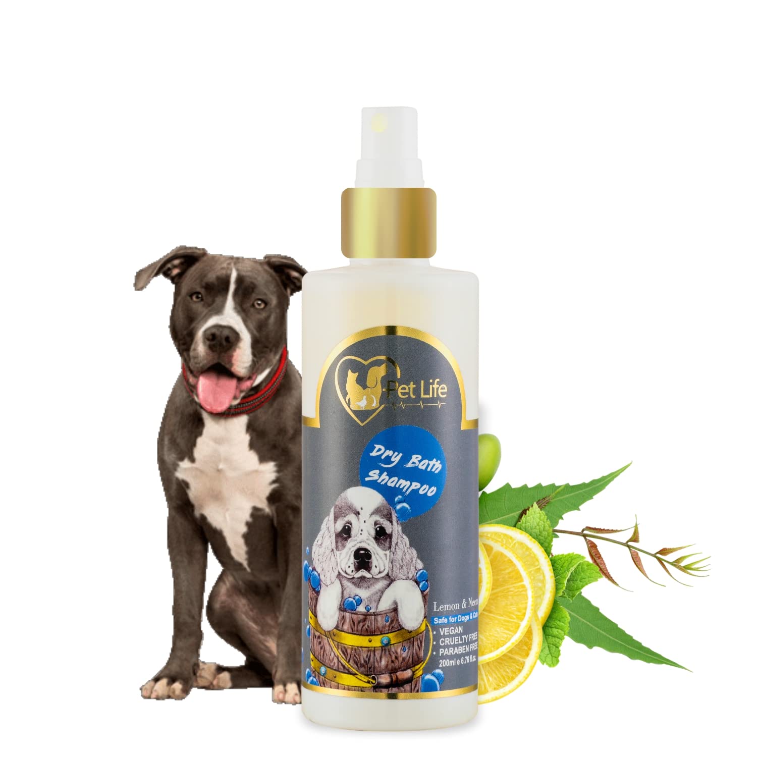 Pet Life Organic Dry Bath Shampoo for Pit Bull Dog & Puppy | Dry Waterless Spray Dog Shampoo for A Cleaner, Smoother & Shinier Coat - Made with Natural Ingredients for All Dog Breed - 200 Ml (B0B6245KBV) Amazon Price History, Amazon Price Tracker