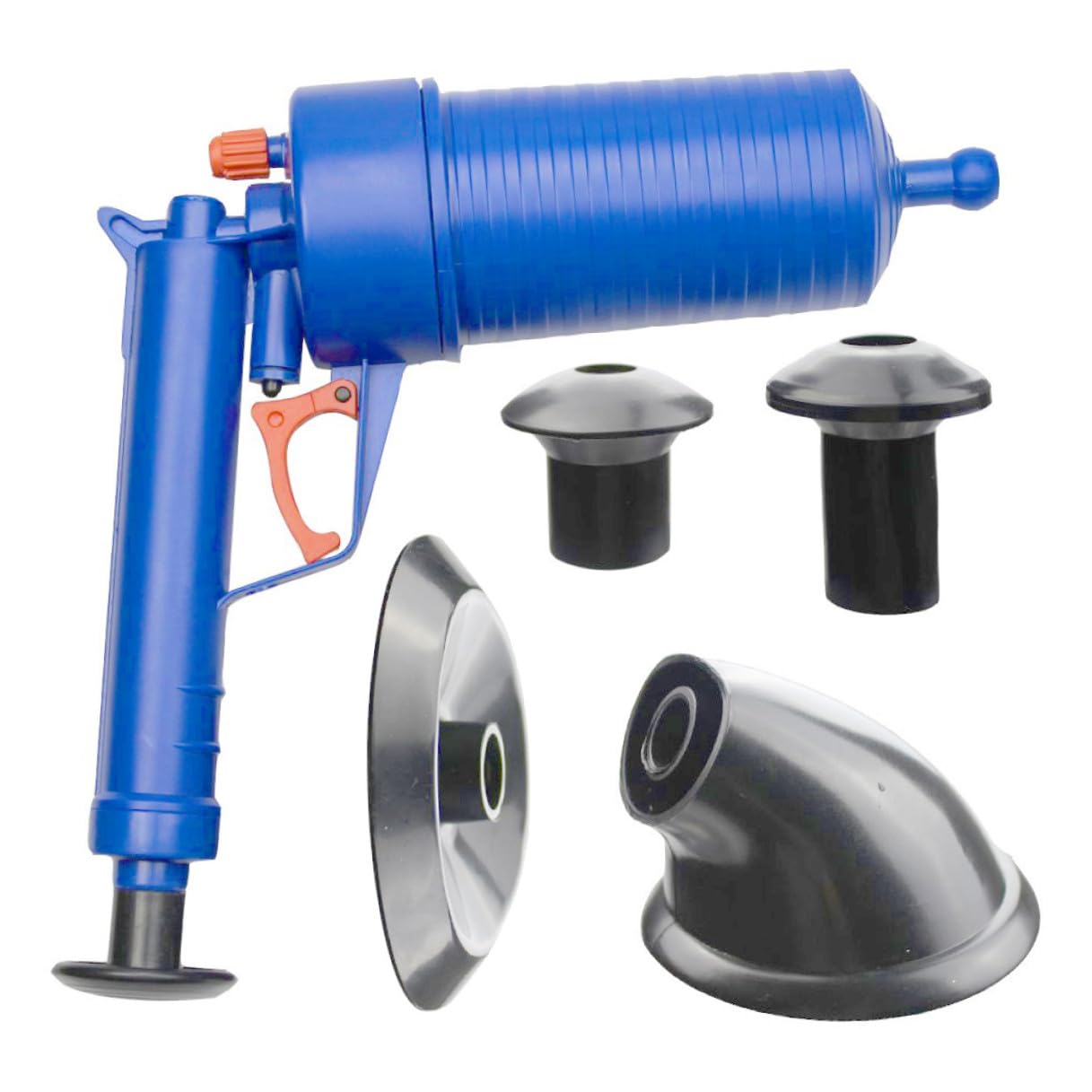 KOMBIUDA Desatascador De Aire Comprimido Para Inodoro y Fregadero, Herramienta Profesional De Alta Resistencia Para Limpiar Tuberías y Drenajes De Baño, Cocina y Bañera, Flexible y Potente